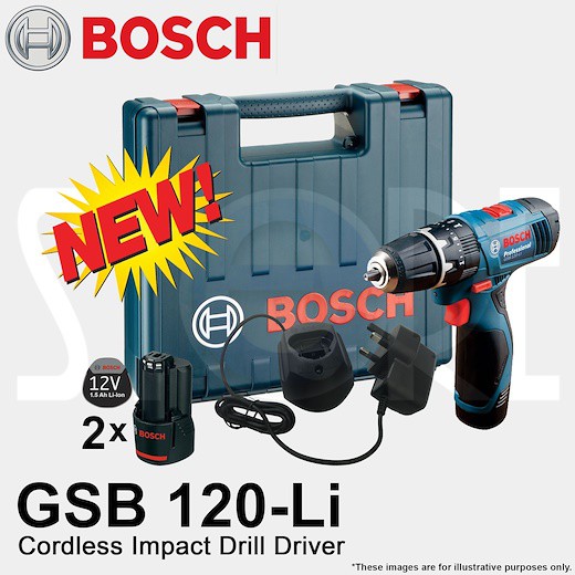 Bosch GSB 120-Li Professional Cordless 12V Impact Drill for drilling ...