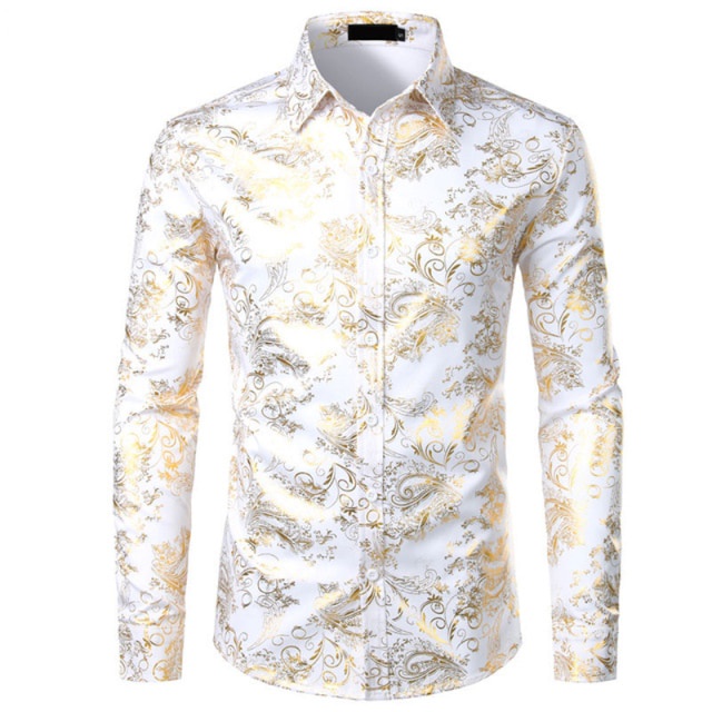 Mens gold hot sale dress shirt