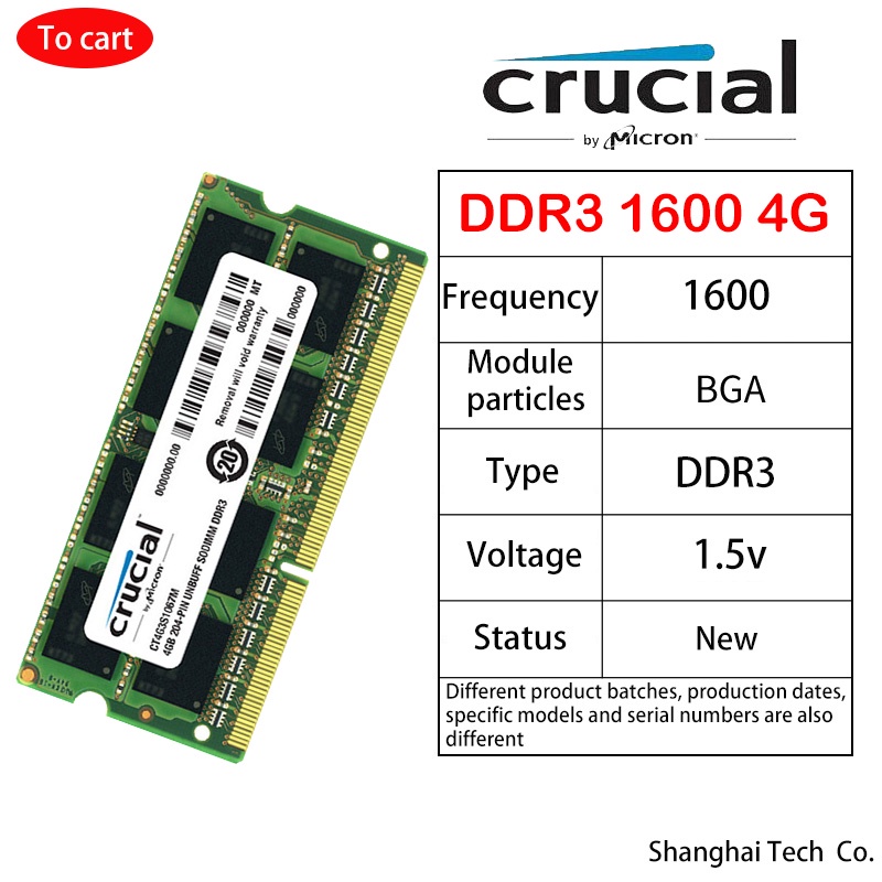 crucial 4gb ram 4g ddr3 1600