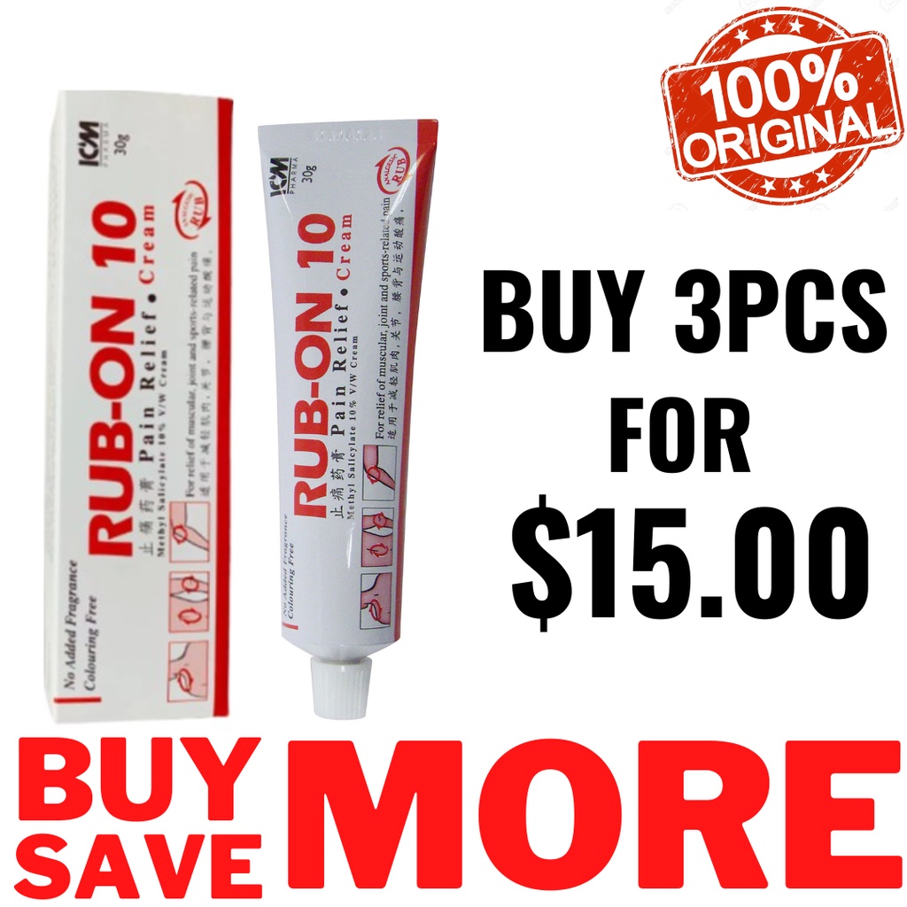 [PharmCare] ICM Pharma RubOn 10 Pain Relief Cream Muscle Knee Back