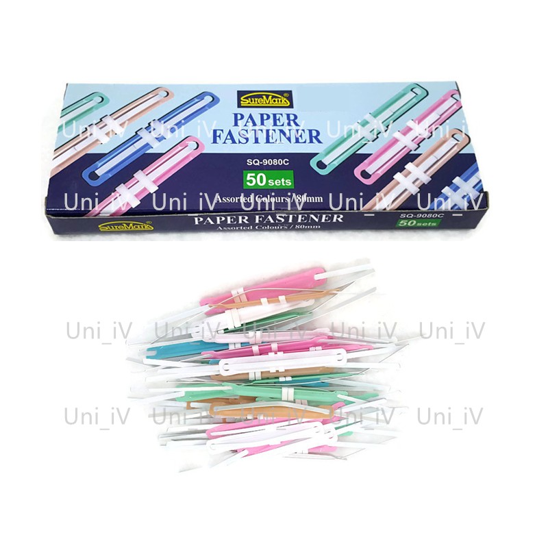 Paper Fastener Assorted Colour 80mm (50's/box) | Shopee Singapore