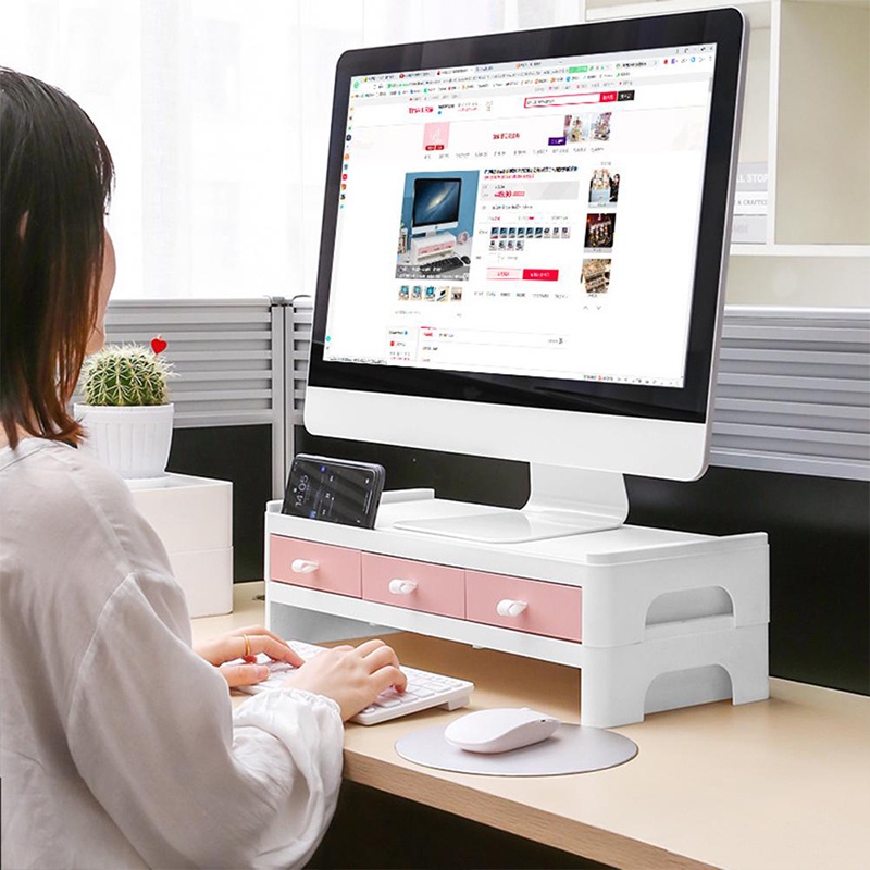 Multi-function Laptop Monitor Stand Keyboard Lockers Case Stationery ...