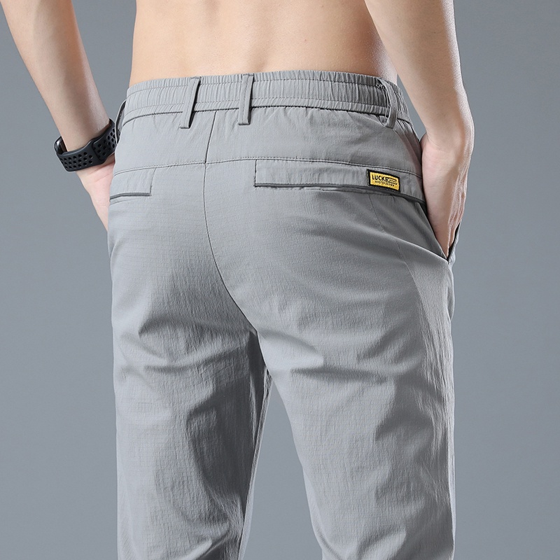 2022 Summer Pants Mens Stretch Korean Casual Slim Fit Elastic Waist ...