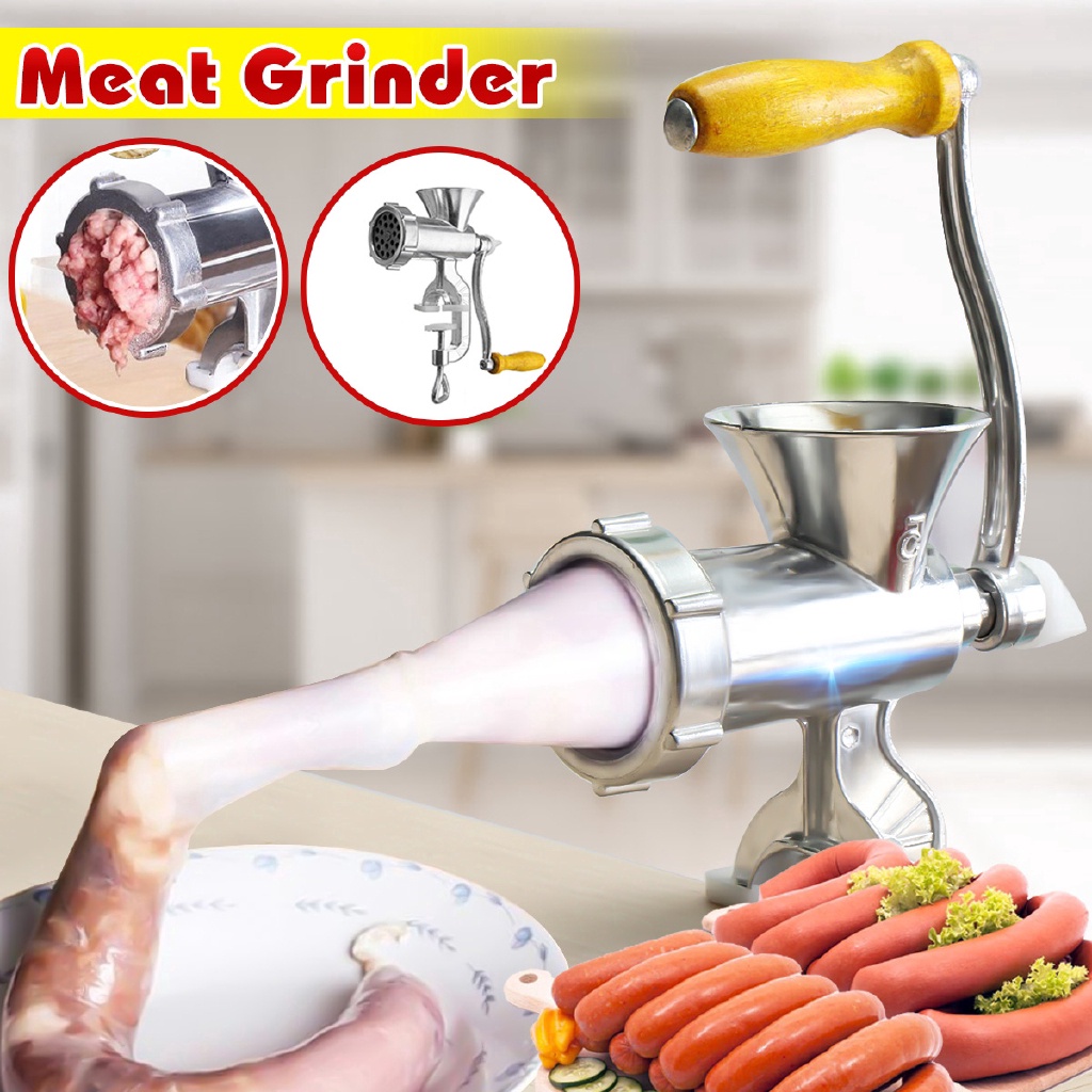 Silver Manual Mincer Meat Grinder Pasta Maker Hand Operated Beef