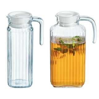 Plastic Pitcher Slim Jug Lid Square 1.2L Kitchen Fridge Door Water