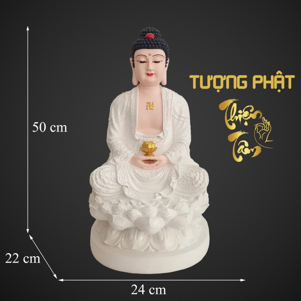 Statue Amitabha Buddha 50cm High - Sit - White (Taiwan Model) 029TN-PDD ...