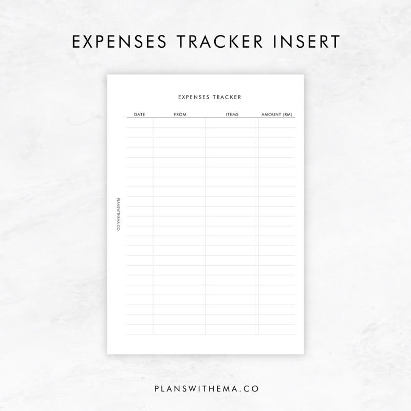 Expenses Tracker Planner Insert | Shopee Singapore