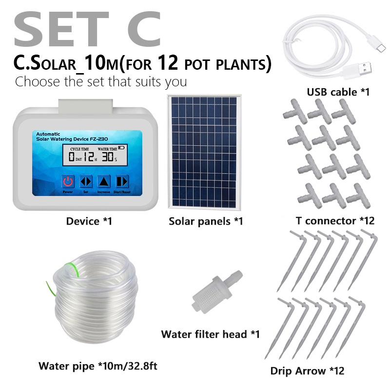 Solar Powered Automatic Watering System Water Timers For Hoses Programmable Water Pump