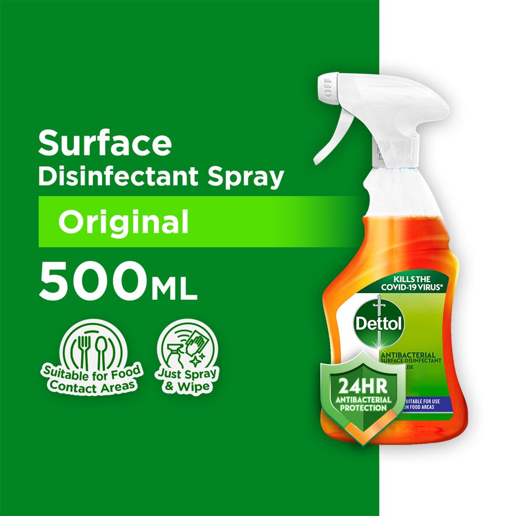 Dettol Multipurpose Surface Disinfectant Trigger Spray 500ml - 24HR ...