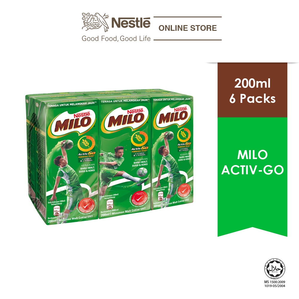 6x【Nestle Milo UHT Chocolate Malt Packet Drink 200ml】 | Shopee Singapore