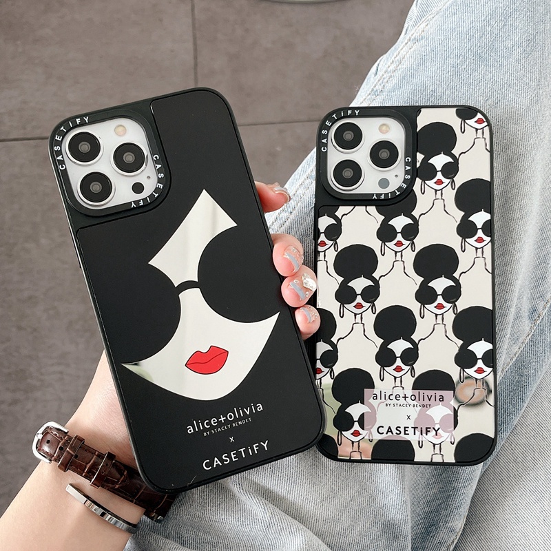 Alice olivia CASETi Sunglasses Girl Case For iPhone 15 14 Plus 15Pro 11 12  13 Pro Max Plating Hard PC Cover Casing | Shopee Singapore