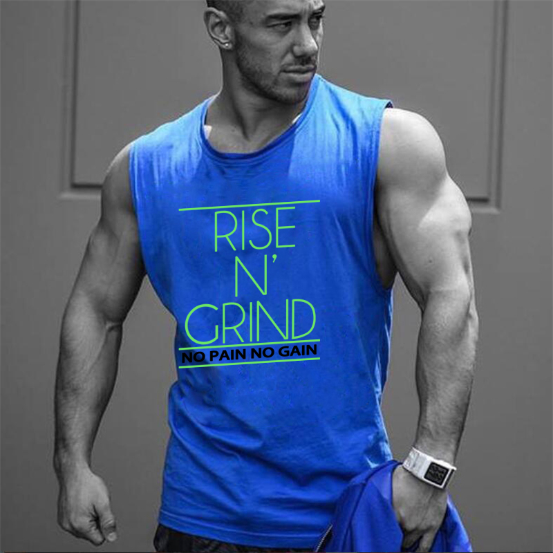Brand New Graphic Tank Top Men Bodybuilding singlet Gyms Stringer Sleeveless Fitness Clothing Sportwear Muscle Training Wear