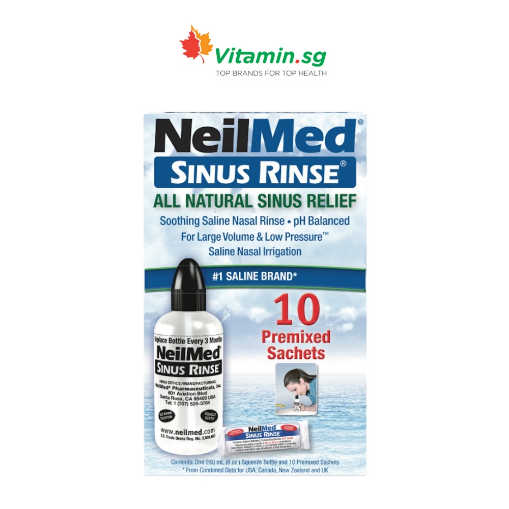 NeilMed Sinus Rinse Kit - Adult Saline Nasal Wash & Rinse (10 Sachets ...