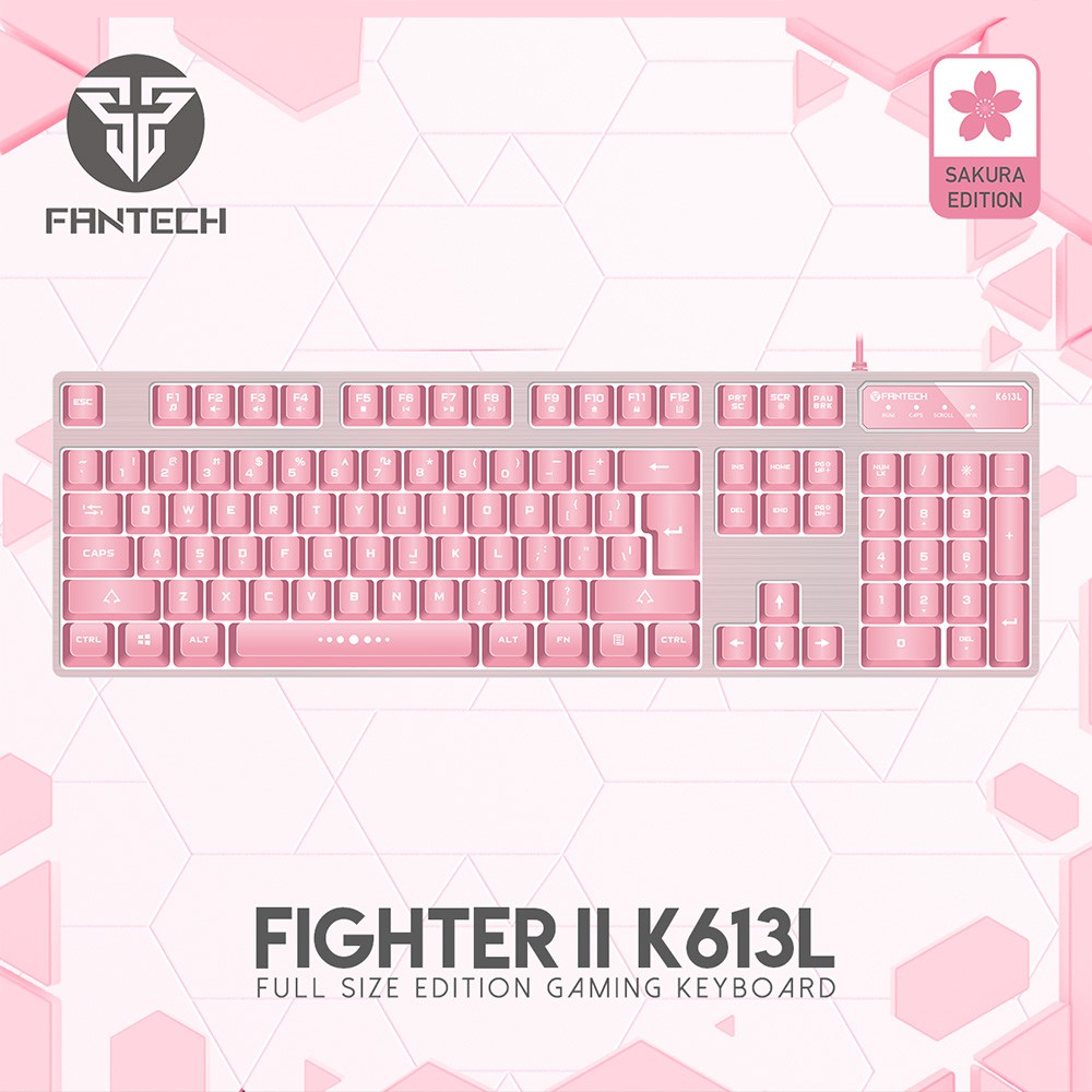 INNO FANTECH K613L(KB82PK)FIGHTER GAMING KB USB-PINK SAKURA EDITION (KB82PK)THREE MONTHS HW WARRANTY