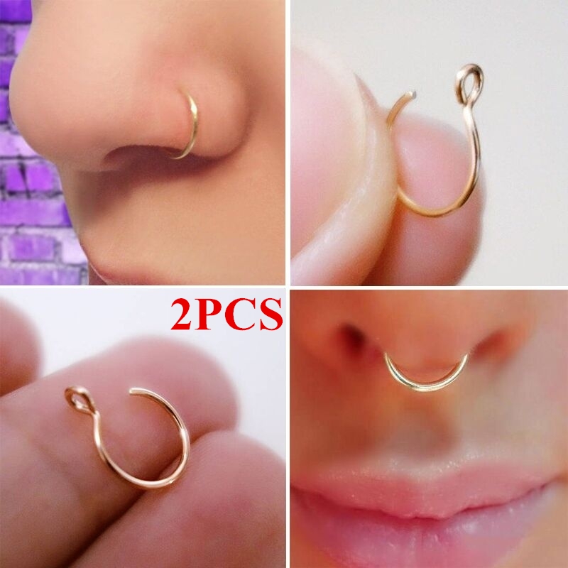 Gold clip on nose on sale pin