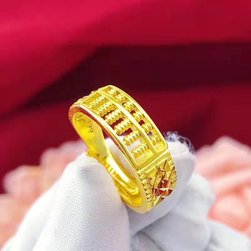 Jiuhuashan Pudu Temple Vietnam Sand Gold Abacus Ring Lucky Turning Calculator Live Ring