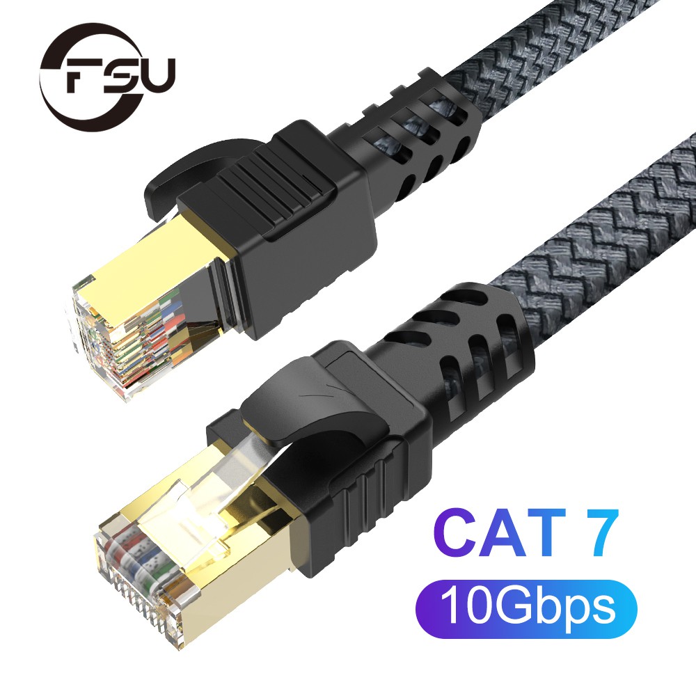 FSU 15m 20m 25m 30m Cat7 10Gbps Flat Ethernet Lan Cable UTP RJ45 ...