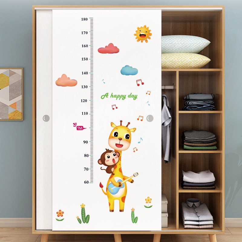 【Zooyoo】Giraffe monkey height wall sticker Shopee Singapore
