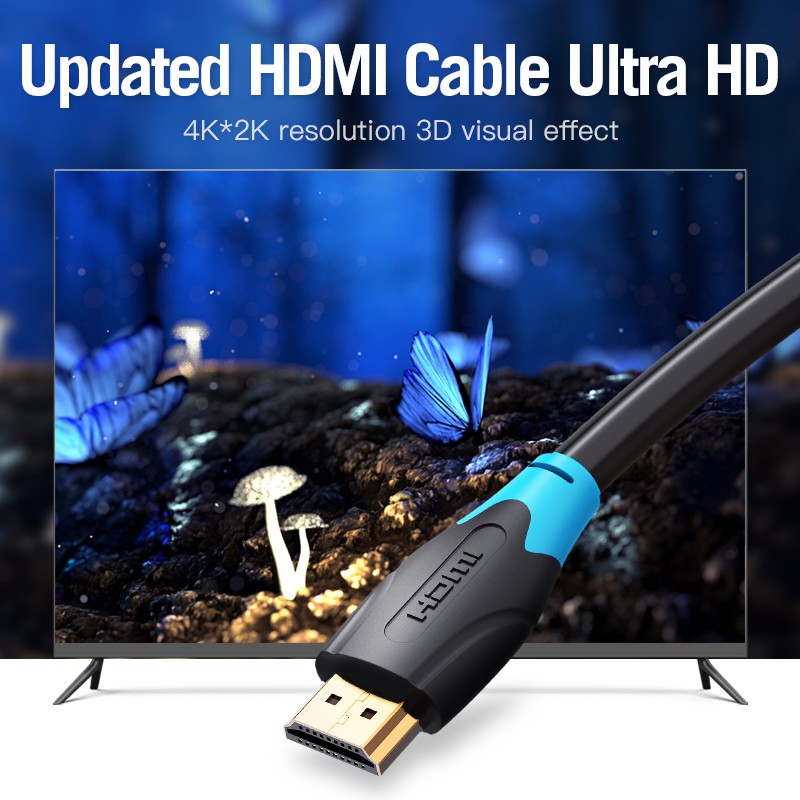 Vention [AACBL 10M] Kabel HDMI 3D v2.0 4K UHD High Speed Quality - Gambar 3