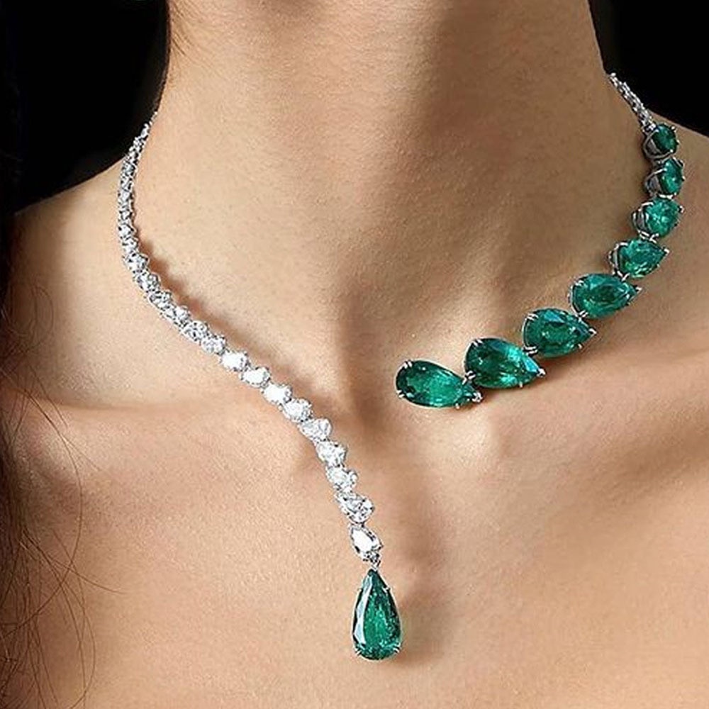 Gold and hot sale emerald necklace