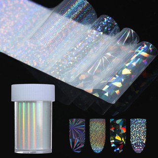 Holographic Flower Nail Foil Floral Foil Nails Nail Art Transfer Foils  Wraps Acrylic Nails Design 10rolls/