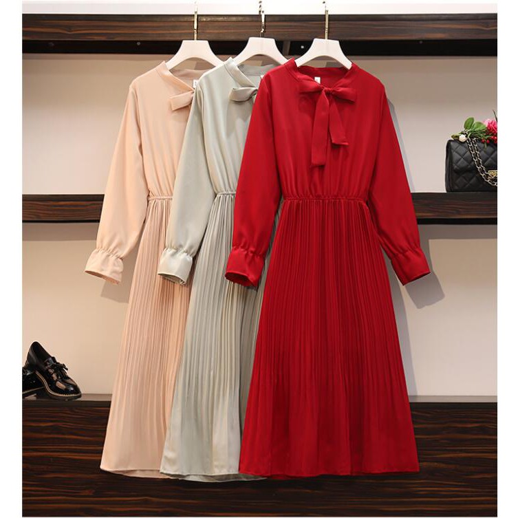 Red chiffon long sleeve on sale dress