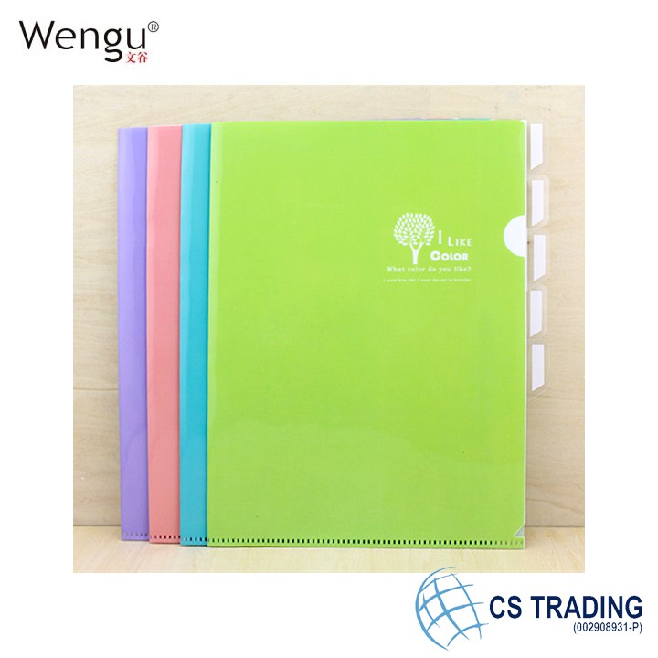 4 x A4 Five Pockets L Shape Document Holder Folder G049 Wengu | Shopee ...