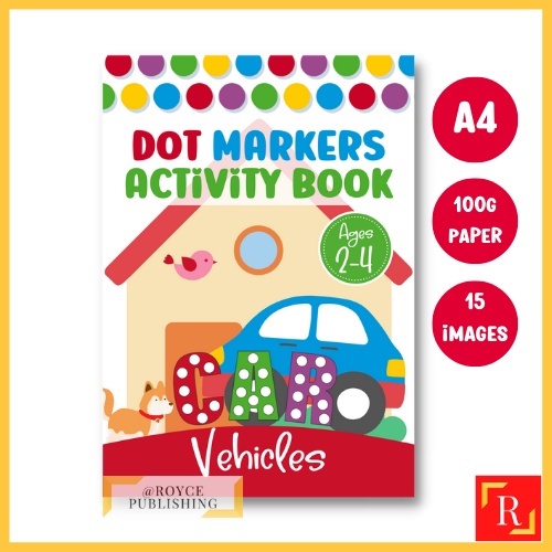 Vehicles Dot Markers Activity Book For Kids, Preschoolers and Toddlers ...