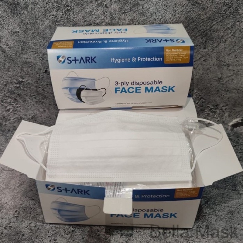 PUTIH White 3 ply MASK | Non HIJAB WHITE EARLOOP, 50pcs | Shopee Singapore