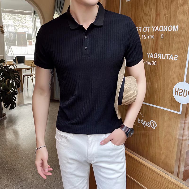 [M-3XL] Ice Silk Short-Sleeved t-Shirt Summer Thin Style Korean Version ...