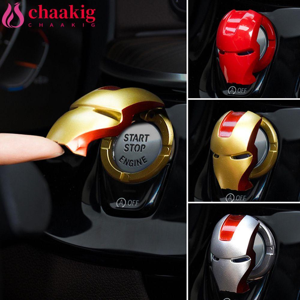 CHAAKIG Cool One-Key Engine Start 3D Engine Ignition Start Switch Button Cover Accessories Car Parts Iron Hot Car Interior Auto Decoration Trim Sticker
