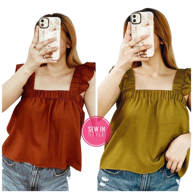 Alexa Ruffled Garter Top (Not Crop) | Shopee Singapore