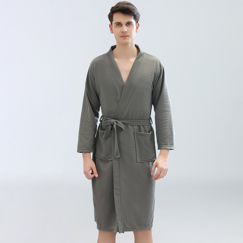 【SG】Waffle Kimono Lightweight Bathrobe Classic Bath Robe Long SPA