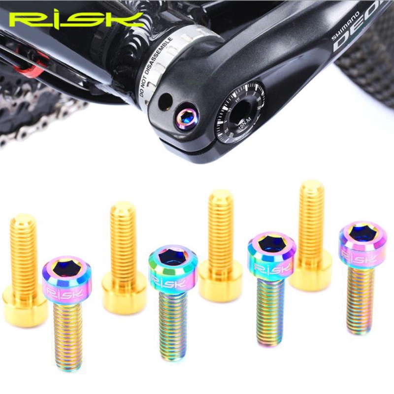 RISK 2 Pcs Bicycle Titanium Alloy Crank Bolt Disc Brake Caliper Fixing Screws Road Mountain Bike Crank Lock Screw Shopee Singapore