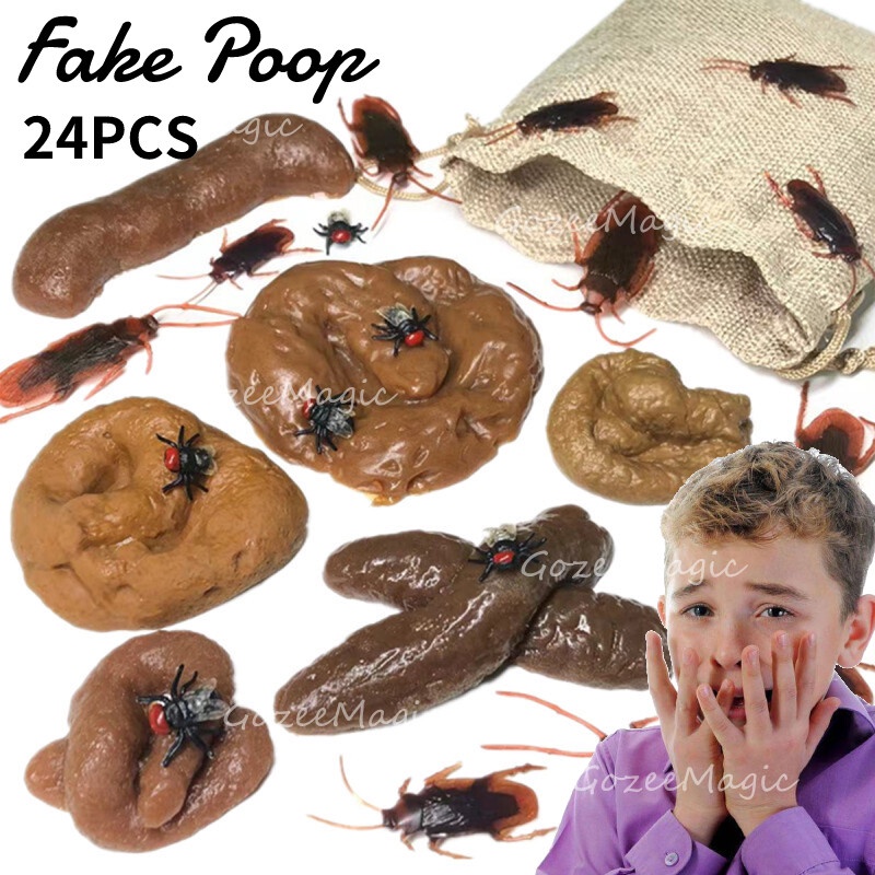 24PCS Prank Fake Poop Crap Poo Gross Joke Dirty Trick Disgusting High ...