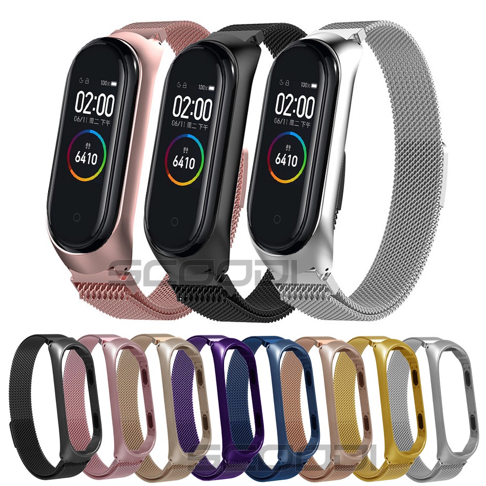 Milanese Loop Stainless Steel Watch Band for Xiaomi Mi band 7 6 5 miband 4 3 Wrist Strap Bracelet