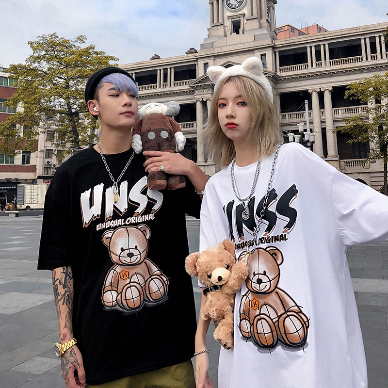Korean Harajuku Short Sleeve Tops Short Sleeve Letter Print Women's clothing