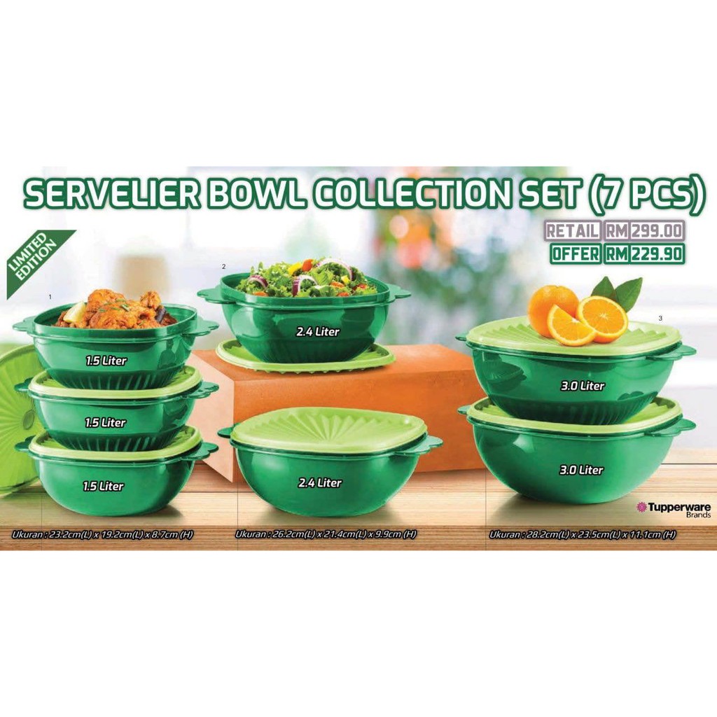 Ship Now Tupperware Servelier Bowl Set ( 7 ) - Full Set | Shopee Singapore