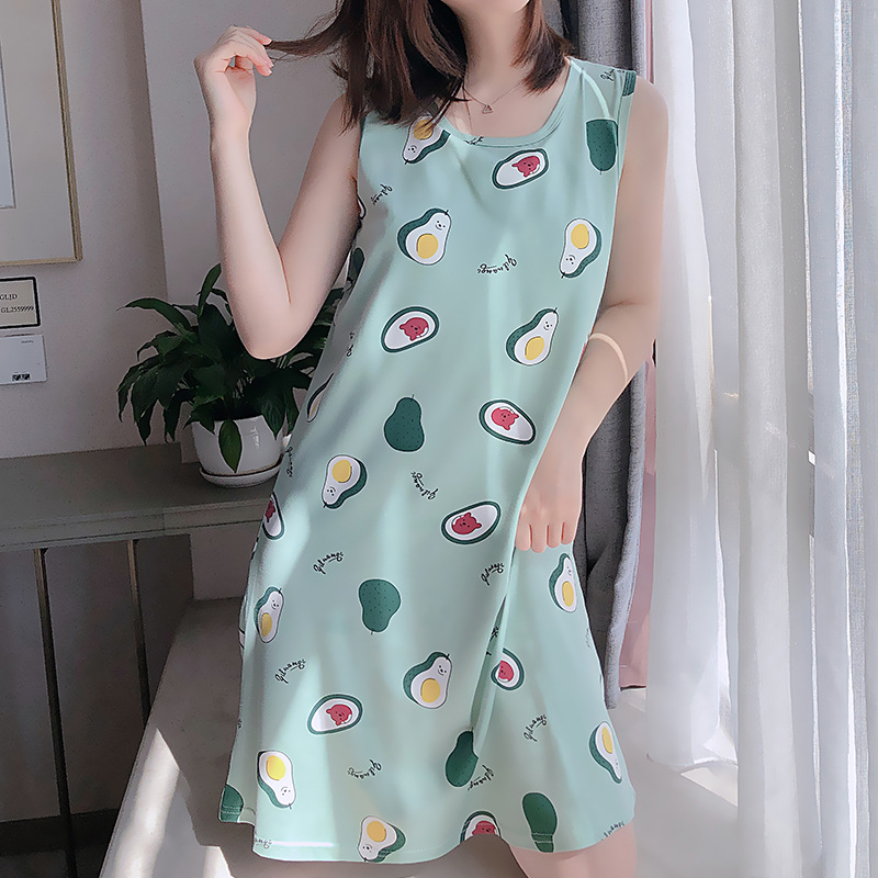 Women Night Dress Cotton Sleeping Cartoon