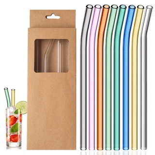 1PC Butterfly Glass Straws Reusable Clear Straws For Smoothies Cocktails  Drinking Bar Tools Drinkware