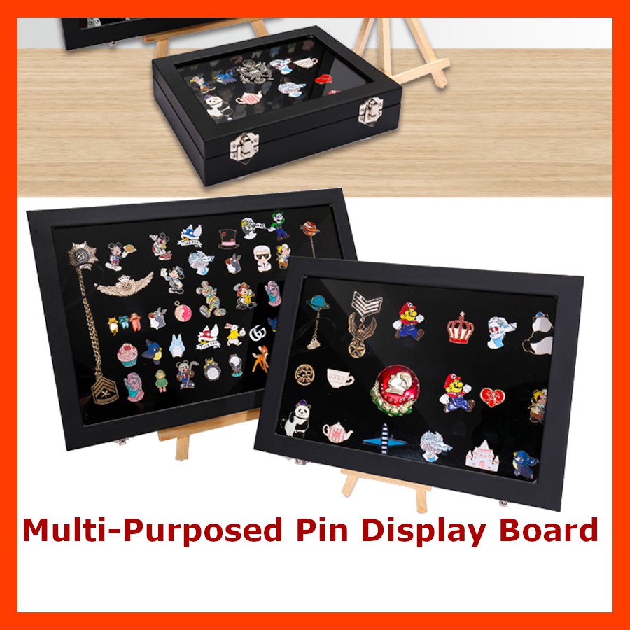 [SG Stock] Pin Medal Wooden Display Case Box Display Case Pin Holder