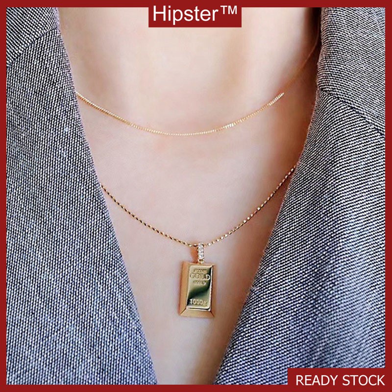 Real gold bar on sale necklace