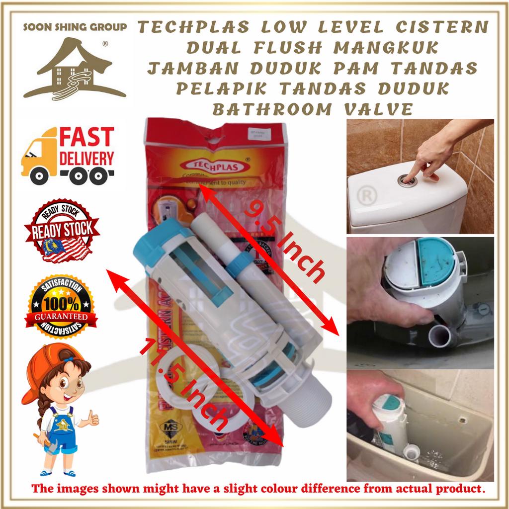 Techplas Low Level Cistern Dual Flush Seated Toilet Bowl Toilet Pump ...