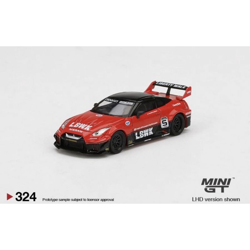 Mini GT 324 Nissan GTR LB Silhouette Works 35GT RR R35 Black Red LBWK ...