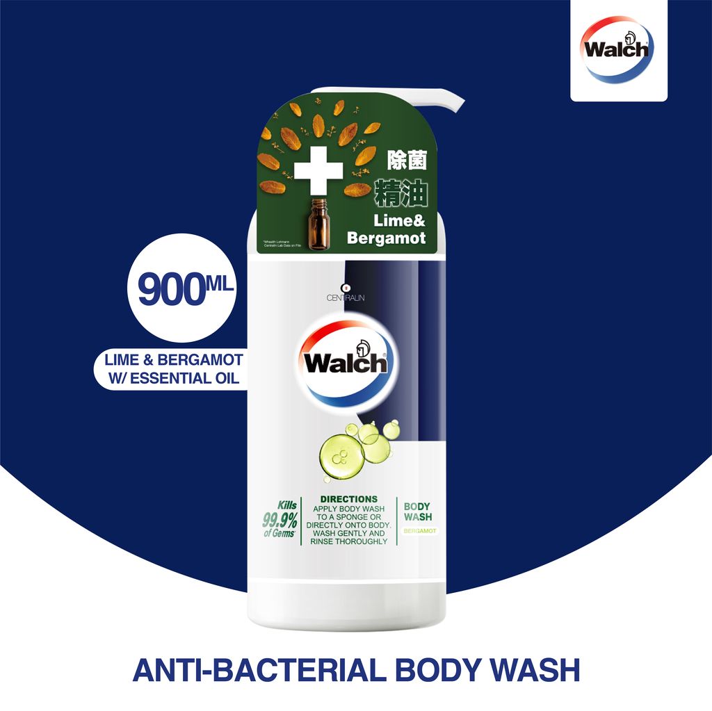 Walch® AntiBacterial with Essential Oil Body Wash Lime & Bergamot