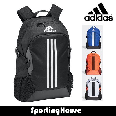 Adidas Power Backpack Front zip pocket Side slip in pockets Padded laptop compartment