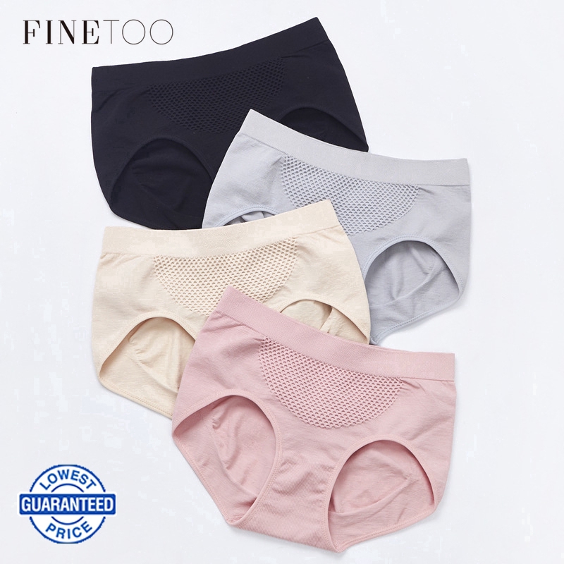 FINETOO Women High Waist Shaping Panties Breathable Body Shaper