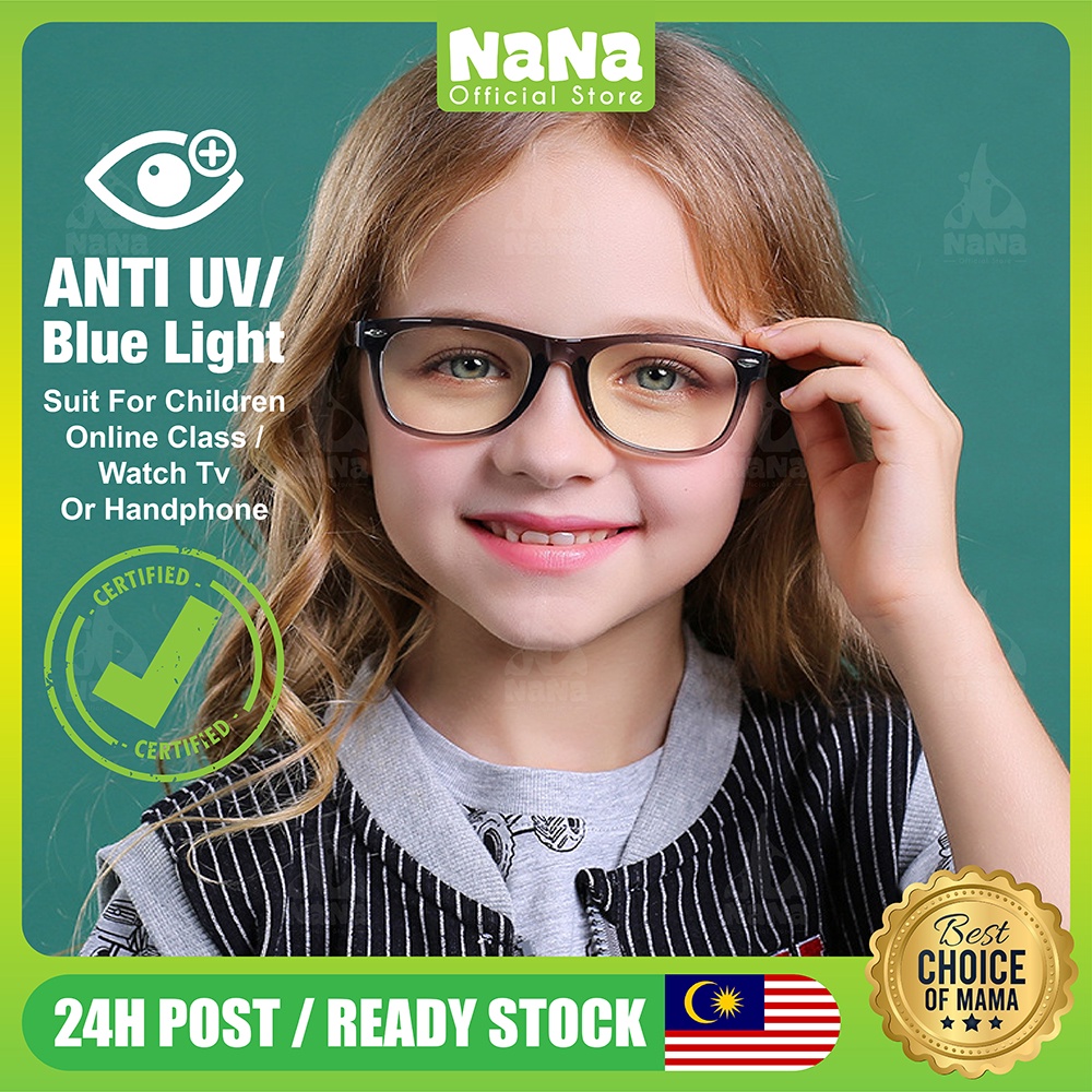 NANA Children Glasses Anti Blue Light UV Clear Lens School Class ...