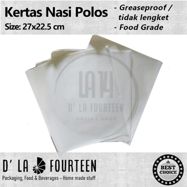 PUTIH Rice Paper Packaging - Kebab - Burger, Plain White, Food Grade ...