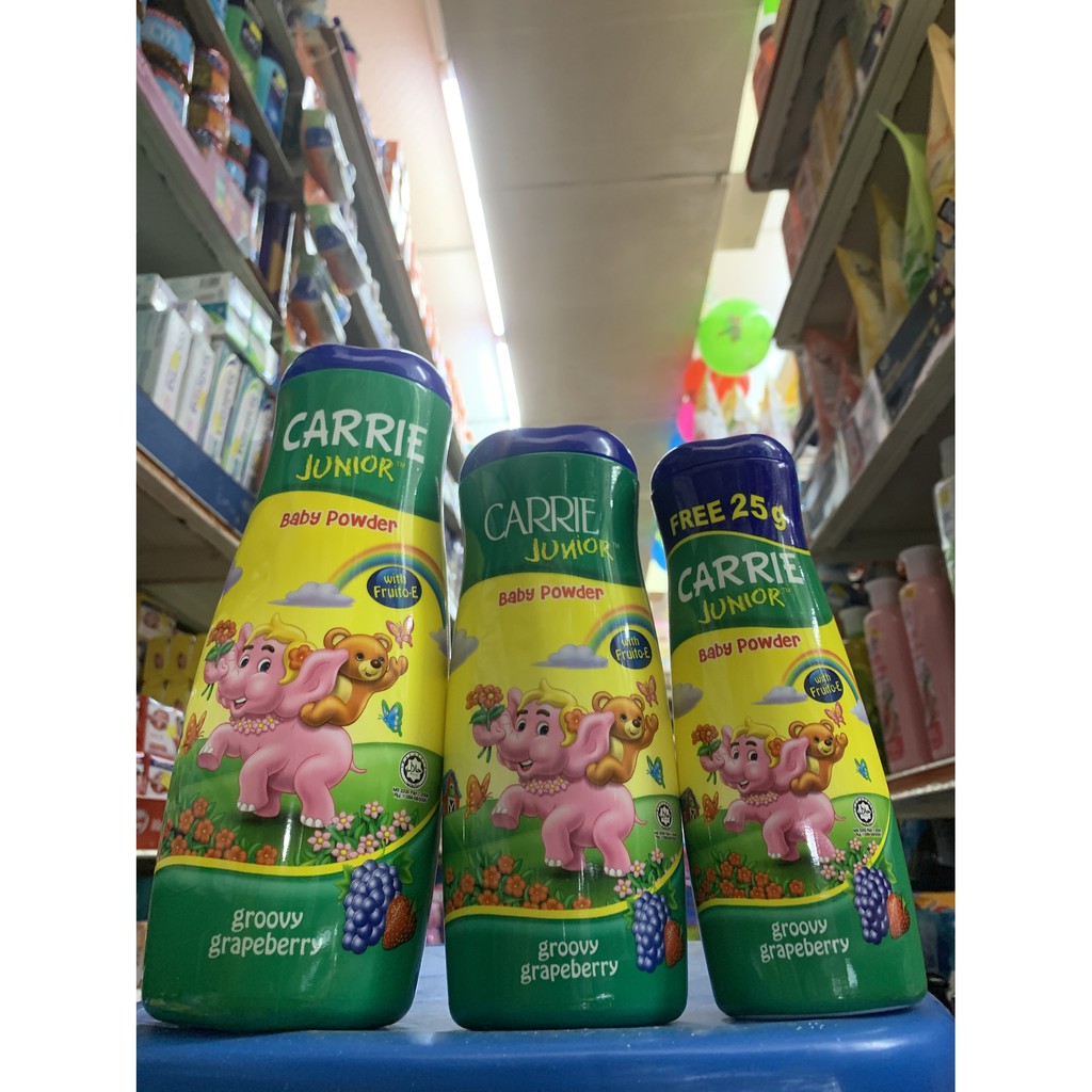 Carrie Junior Baby Powder Groovy Grapeberry (125g/280g/450g) | Shopee ...